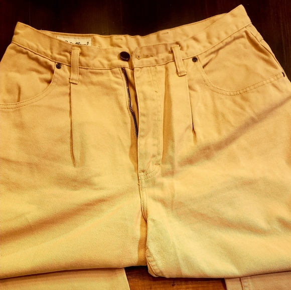 EDDIE BAUER High-Waisted VTG Jeans Relaxed Fit - Yellow - Size 14P - EVC - Picture 3 of 6